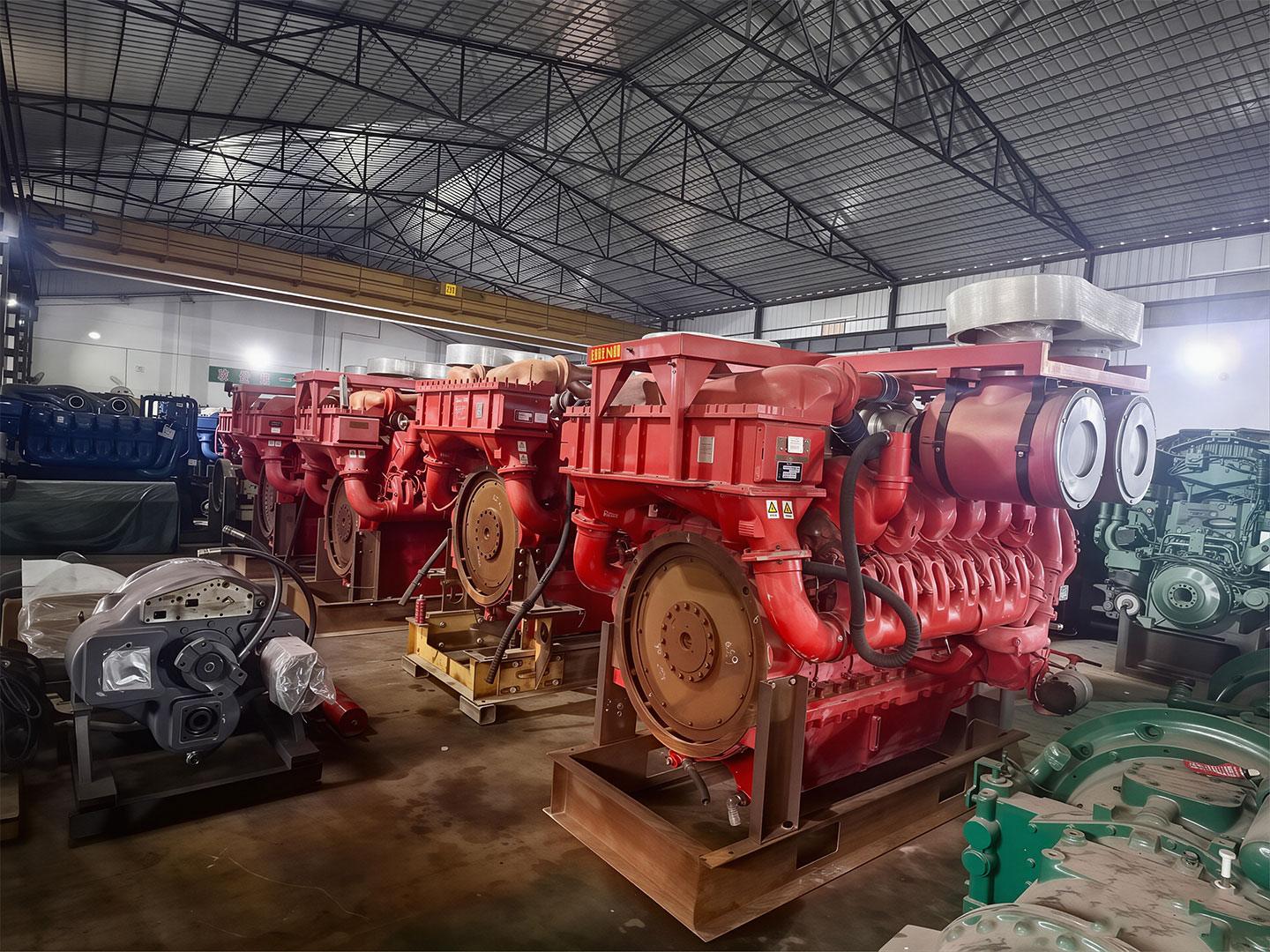 Caterpillar diesel generators assembled in stock warehouse