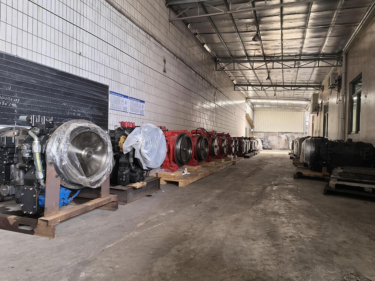 Factory interior with diesel generators in stock