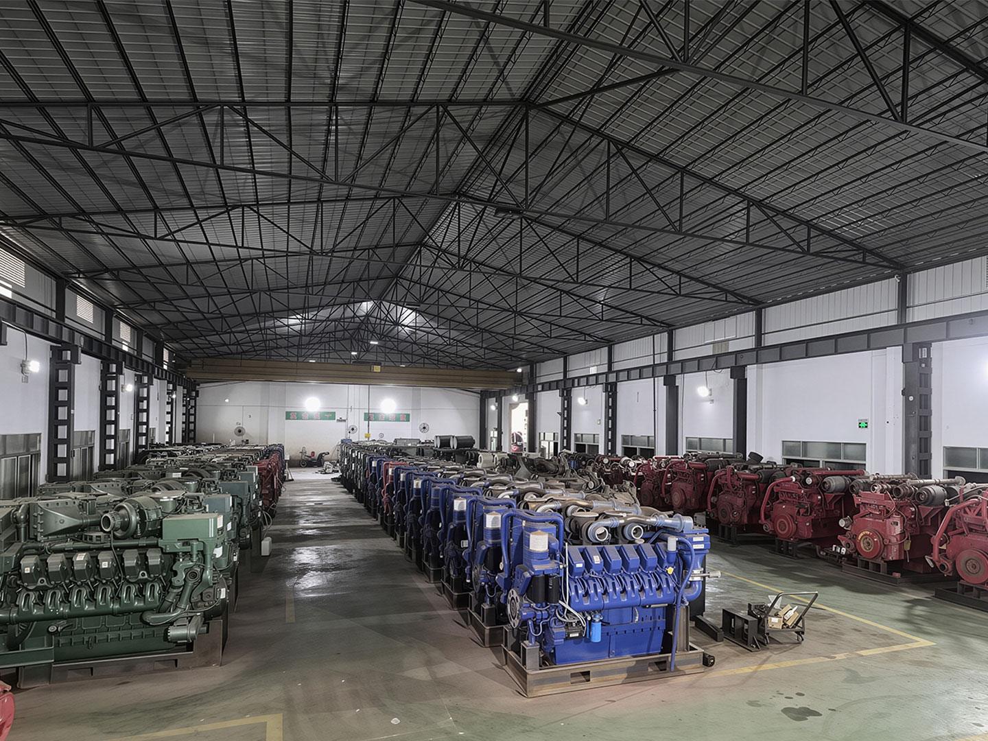 Generator warehouse interior with stock units