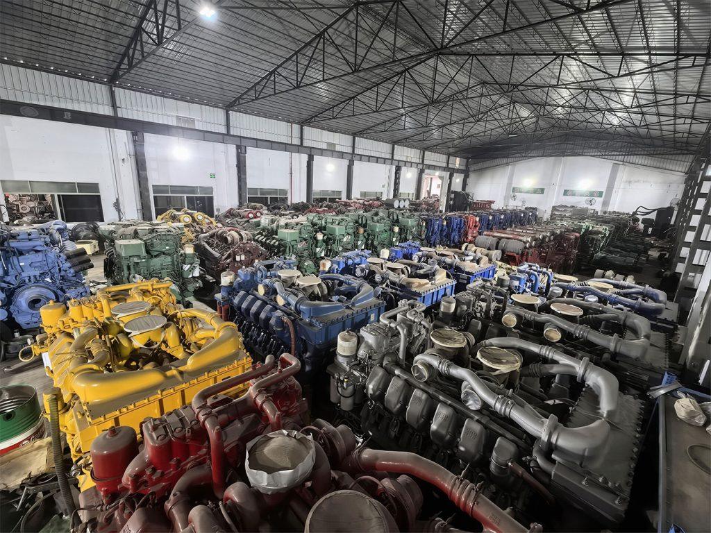 Industrial diesel generators lined up and ready for shipping