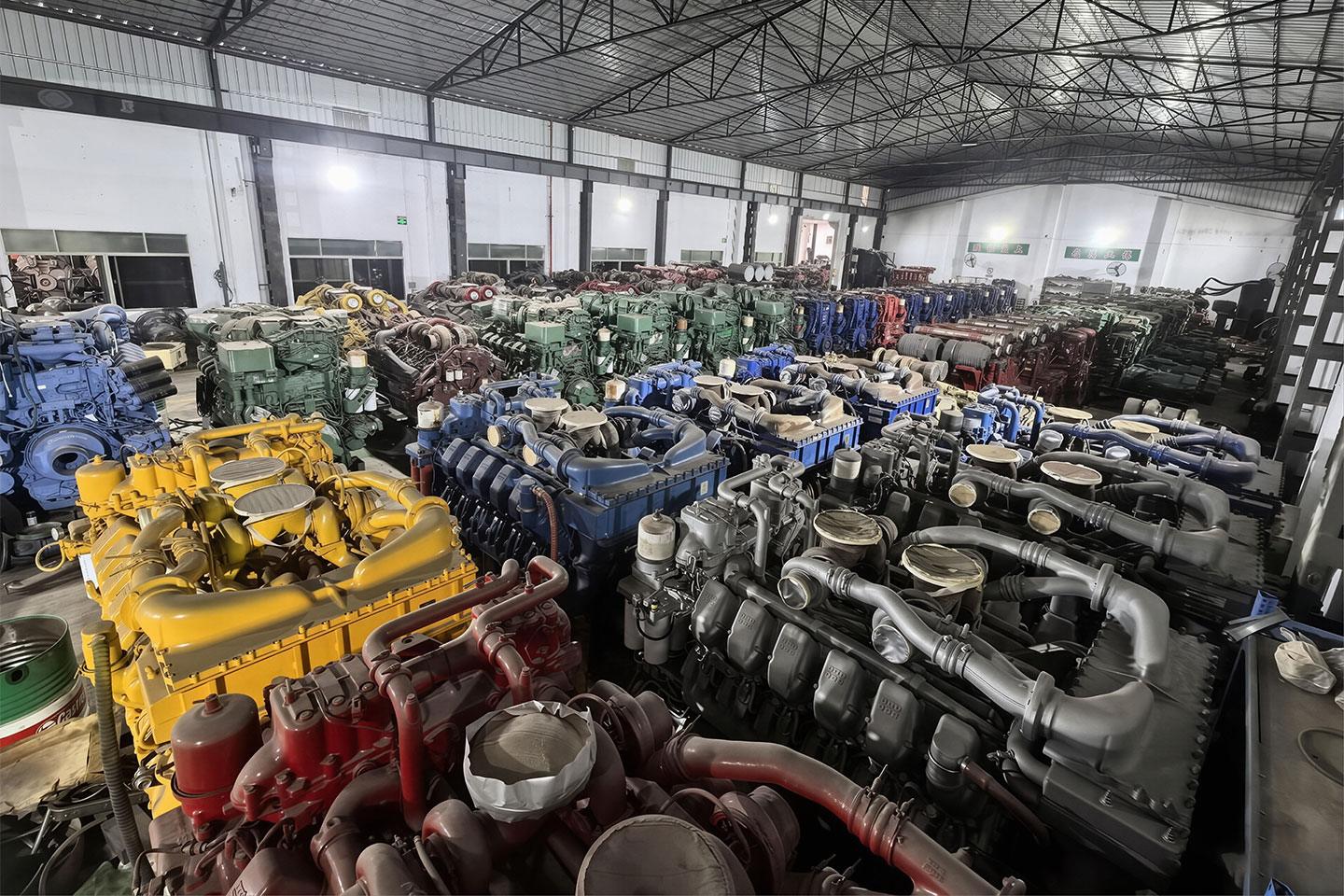 Industrial diesel generators lined up in HXH warehouse