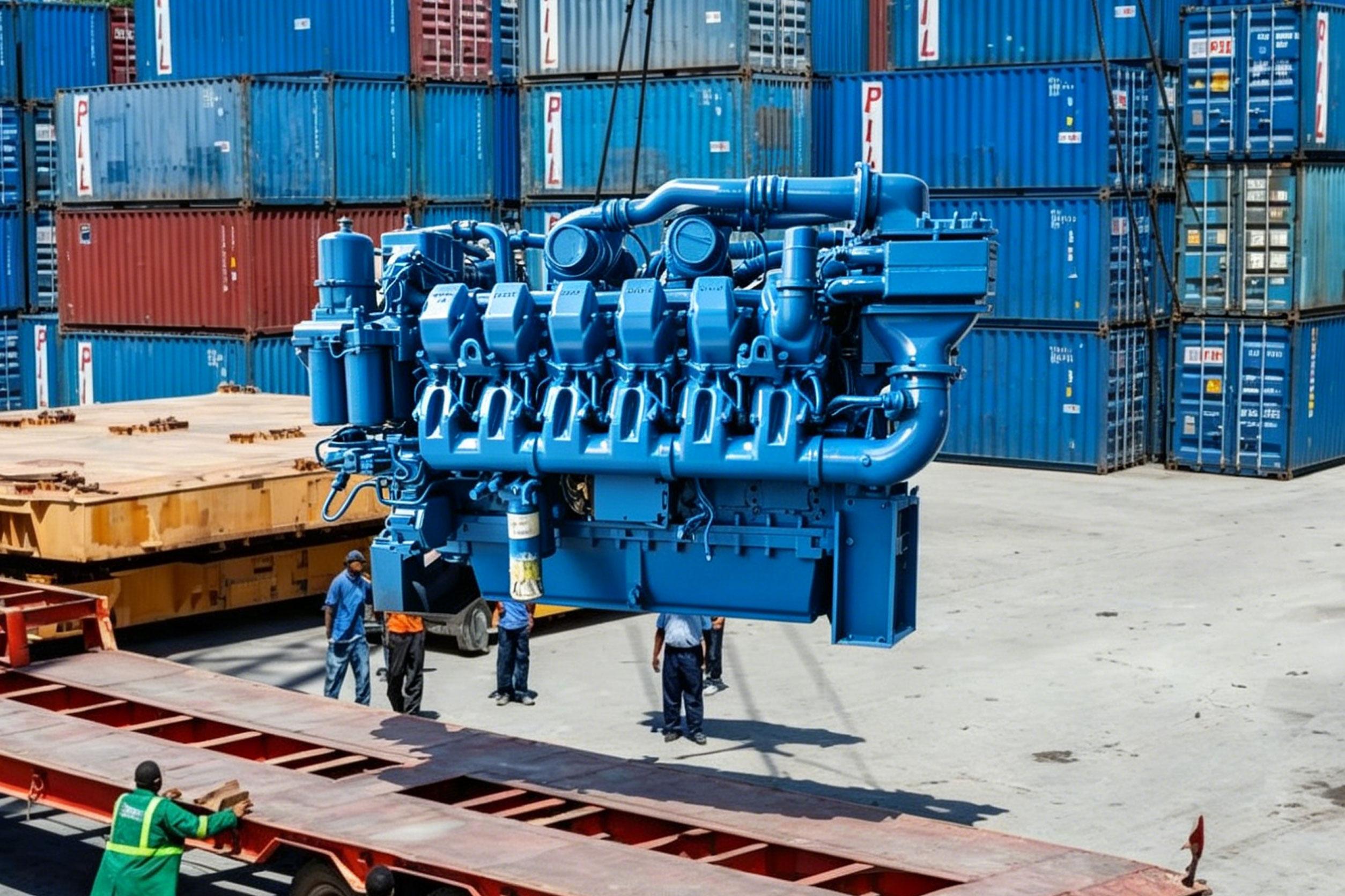 Large diesel generator loading for export